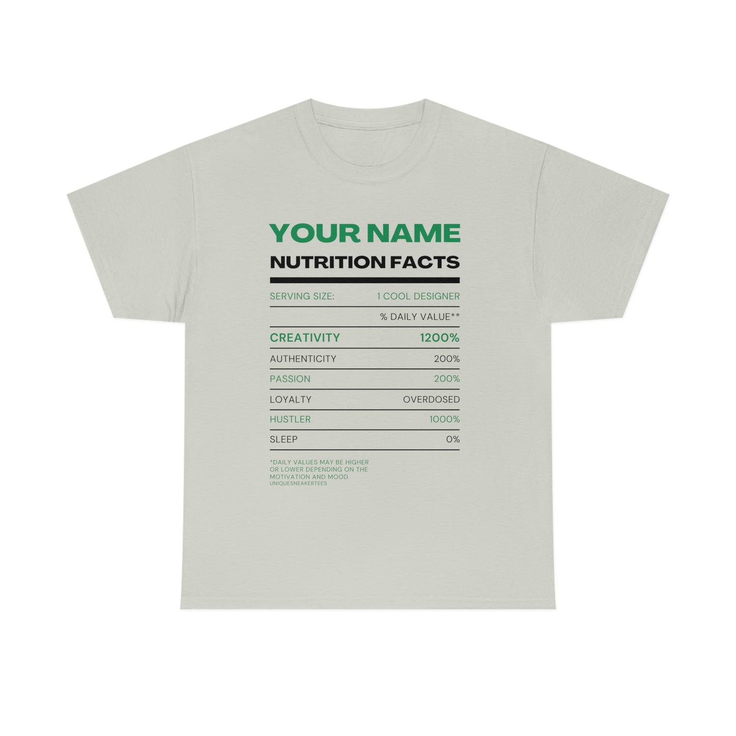 Custom Nutrition Facts Tee